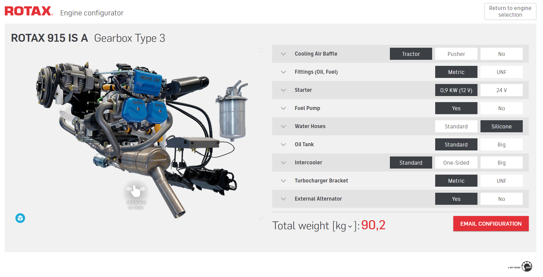 Rotax productconfiguration 915i S 1